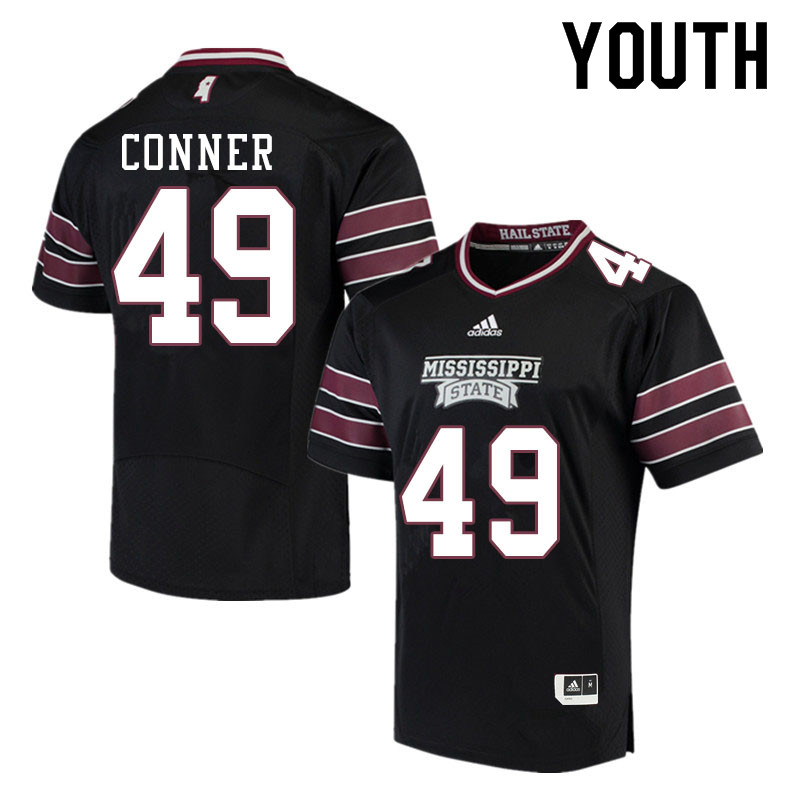 Youth #49 Aadreekis Conner Mississippi State Bulldogs College Football Jerseys Sale-Black - Click Image to Close